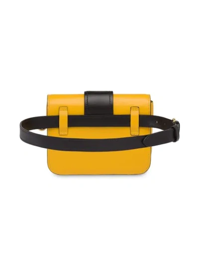 Shop Prada Cahier Belt Bag In Yellow