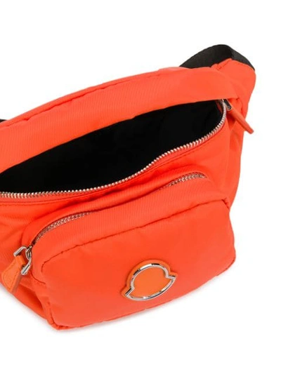 Shop Moncler Felicie Bum Bag In Orange