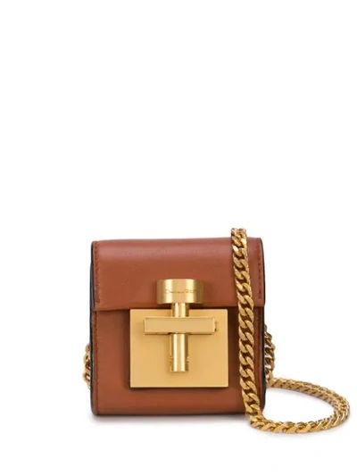 Shop Oscar De La Renta Alibi Mini Bag In Brown