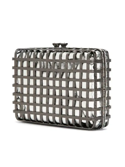 Shop Isla Embellished Metal Clutch In Grey