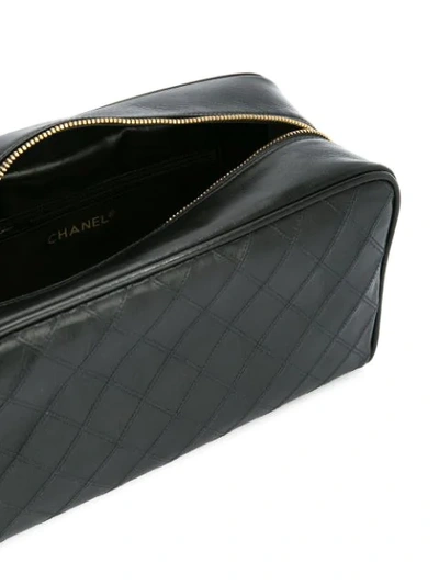 Pre-owned Chanel Vintage 古着cc Cosmos Line绗缝化妆包 - 黑色 In Black