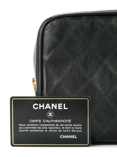 Pre-owned Chanel Vintage 古着cc Cosmos Line绗缝化妆包 - 黑色 In Black