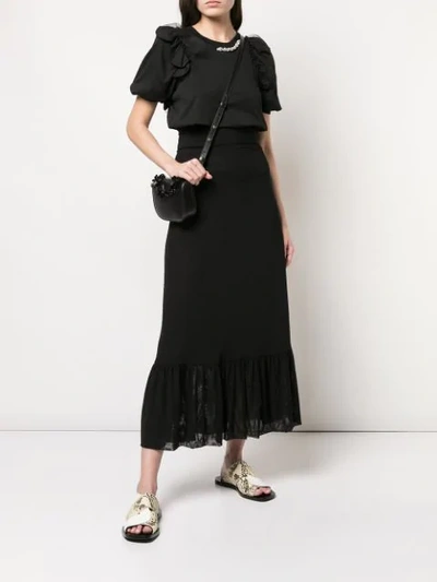 Shop Simone Rocha Floral Embellished Crossbody Bag In Black