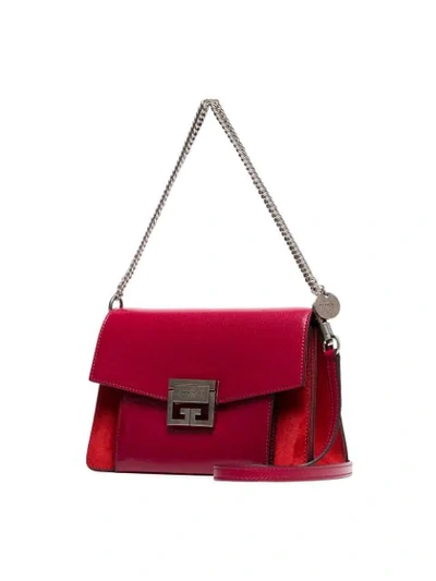 Shop Givenchy Cherry Red Gv3 Leather Shoulder Bag In Pink