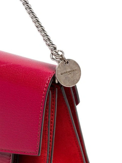 Shop Givenchy Cherry Red Gv3 Leather Shoulder Bag In Pink