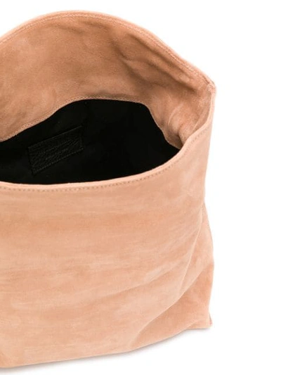 Shop Ann Demeulemeester Roll-top Clutch Bag In Neutrals