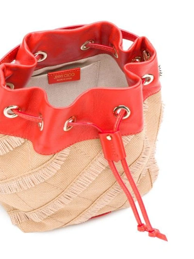 Shop Jimmy Choo Juno Bucket Bag In Neutrals