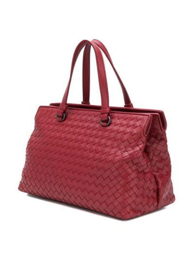 Shop Bottega Veneta Medium Top Handle Bag In Red