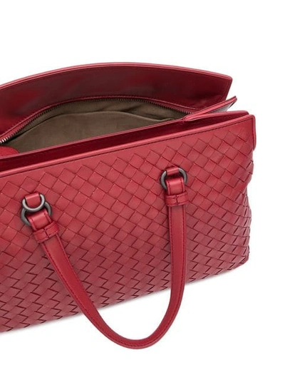 Shop Bottega Veneta Medium Top Handle Bag In Red