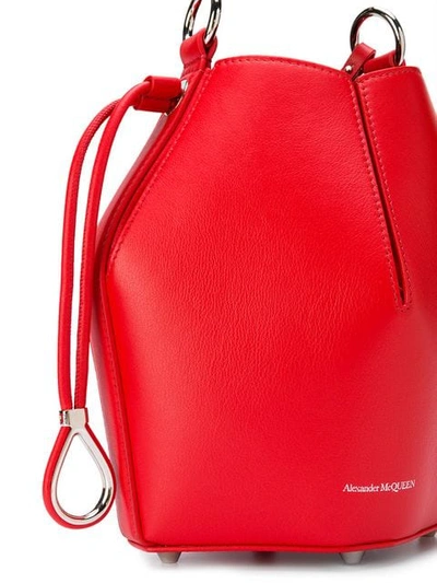 Shop Alexander Mcqueen Bucket Chain Shoulder Bag In Red