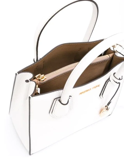 Shop Michael Michael Kors Locker Shoulder Bag - White