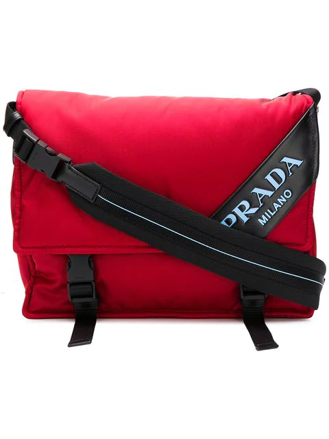 prada logo messenger bag