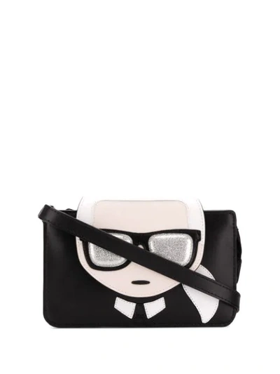 Shop Karl Lagerfeld K/ikonik Triple Pouch Mini Bag In Black