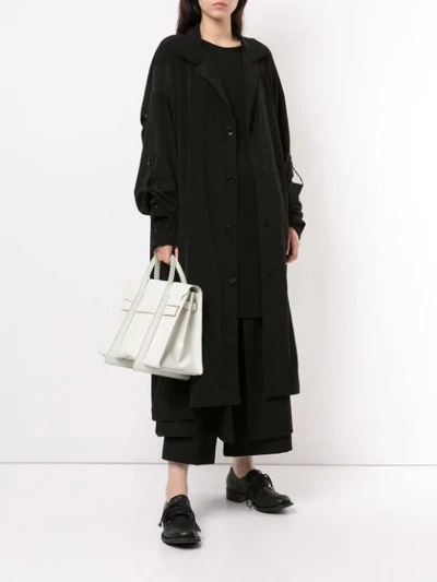 Shop Discord Yohji Yamamoto Aerial Small Tote Bag In White