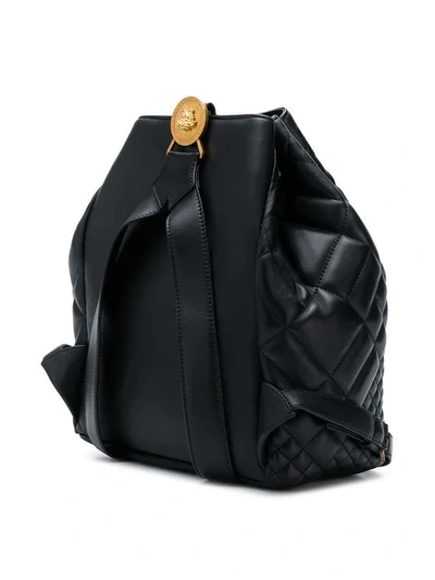 Shop Versace Quilted Backpack In Black