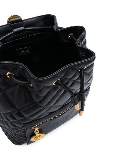 Shop Versace Quilted Backpack In Black