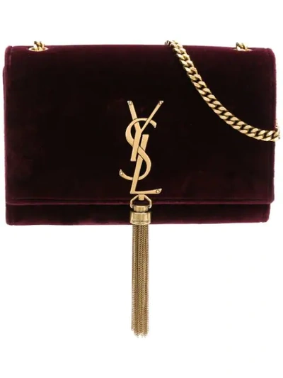 Shop Saint Laurent Small Kate Chain And Tassel Bag In 6450 Dark Red