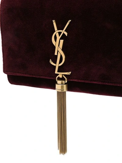 Shop Saint Laurent Small Kate Chain And Tassel Bag In 6450 Dark Red
