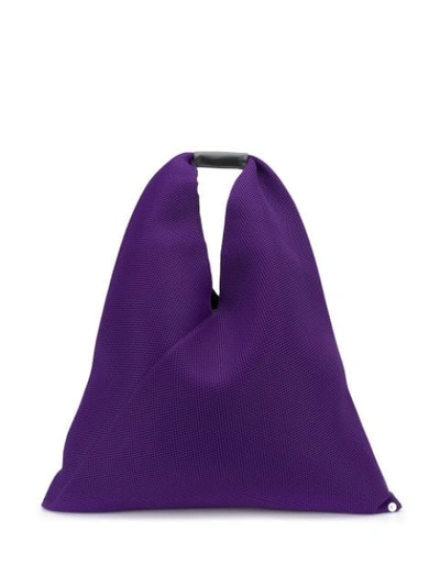 Shop Mm6 Maison Margiela Oversized Mesh Tote Bag In Purple
