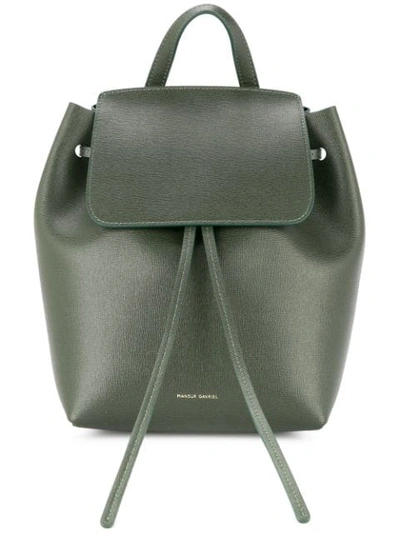 Shop Mansur Gavriel Saffiano Mini Backpack - Green