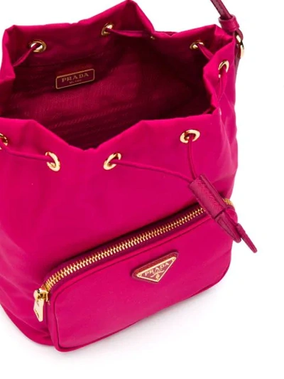 Shop Prada Vela Bucket Bag - Pink