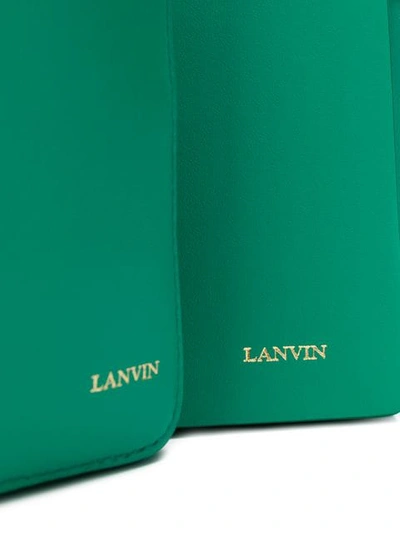 Shop Lanvin Schultertasche Mit Logo-prägung In Green