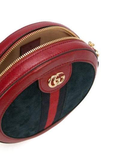 Shop Gucci Ophidia Mini Round Shoulder Bag In Red