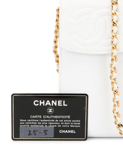Pre-owned Chanel Shoulder Pochette Phone Case In White