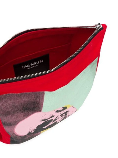 Shop Calvin Klein 205w39nyc Calvin Klein X Andy Warhol Skull Print Pouch In Red