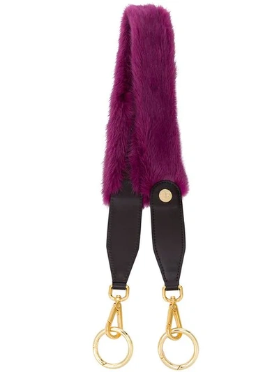 Shop Simonetta Ravizza Fur Shoulder Strap In Pink