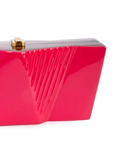 Shop Rocio Wasabi Sculpted Box Clutch In Pink