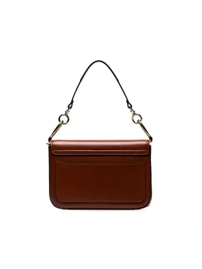 Shop Chloé Sepia Brown Medium C Ring Leather Shoulder Bag