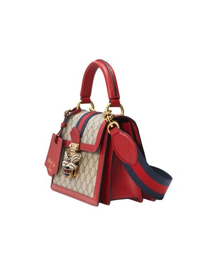 Shop Gucci Queen Margaret Gg Small Top Handle Bag In Neutrals
