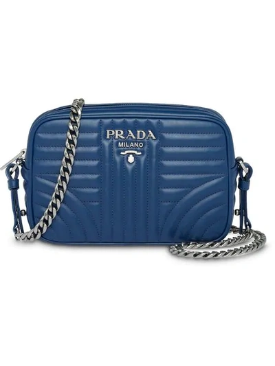 Shop Prada Diagramme Crossbody Bag - Blue