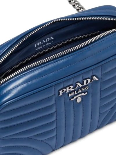 Shop Prada Diagramme Crossbody Bag - Blue