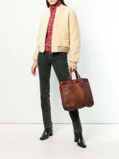 Shop Numero 10 Textured Shoulder Bag In Brown