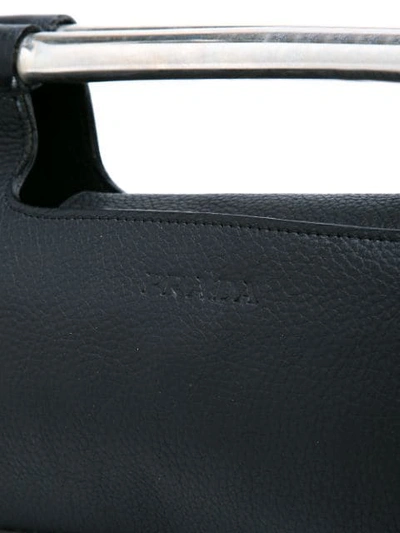 Pre-owned Prada Top Handle Clutch In Black