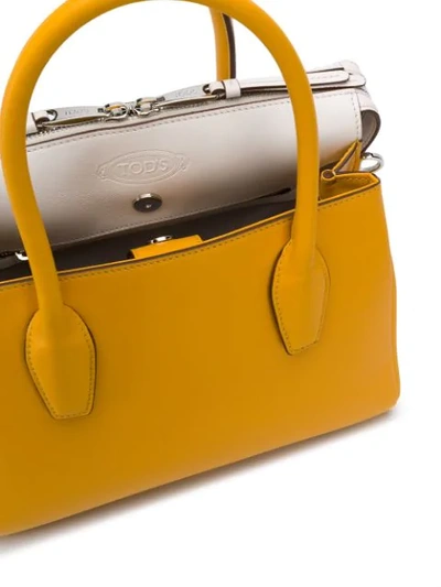 Shop Tod's Small Tote Bag In Yellow