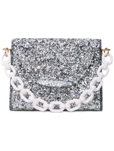 Shop Edie Parker Confetti Mini Bag In Silver