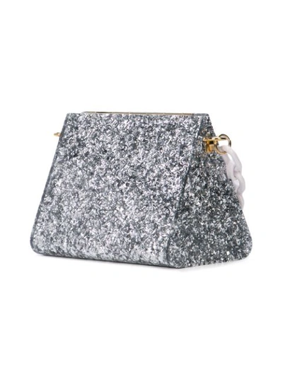 Shop Edie Parker Confetti Mini Bag In Silver