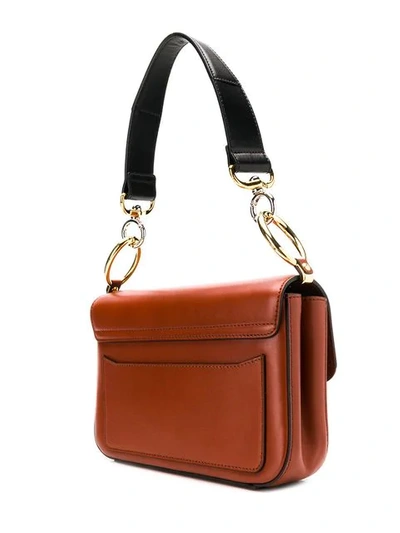 Shop Chloé Small C Double Shoulder Bag In Brown