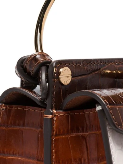 Shop Danse Lente Mini Phoebe Croc Shoulder Bag In Brown