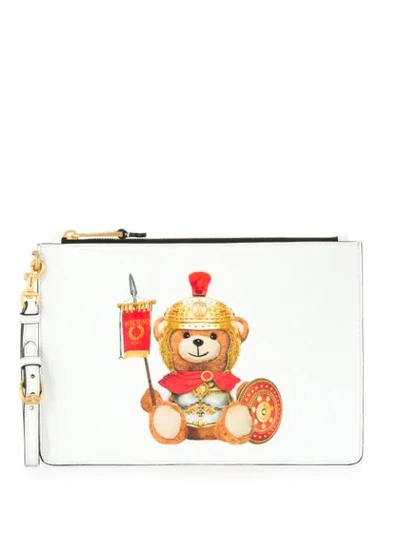 Shop Moschino Teddy Bear Logo Clutch Bag In 1001