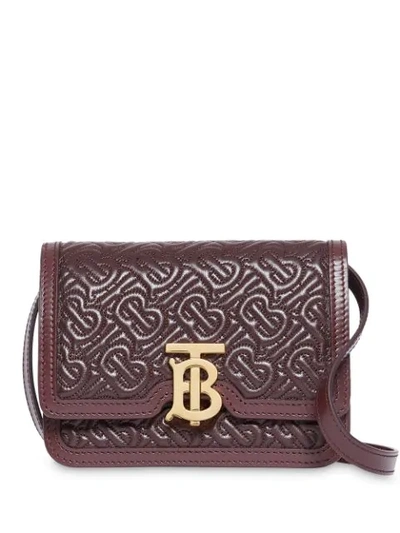 Burberry Small Quilted Monogram Lambskin Tb Bag in Red