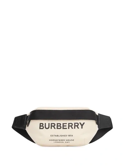 Shop Burberry Medium Horseferry Print Cotton Canvas Belt Bag In Black