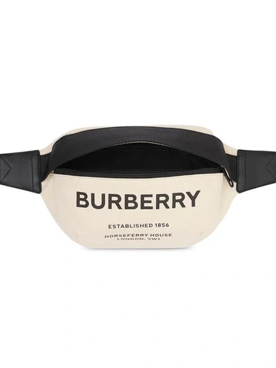 Shop Burberry Medium Horseferry Print Cotton Canvas Belt Bag In Black