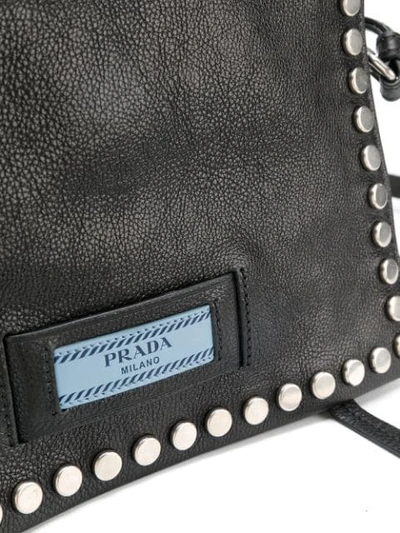 Shop Prada Etiquette Studded Shoulder Bag In Black