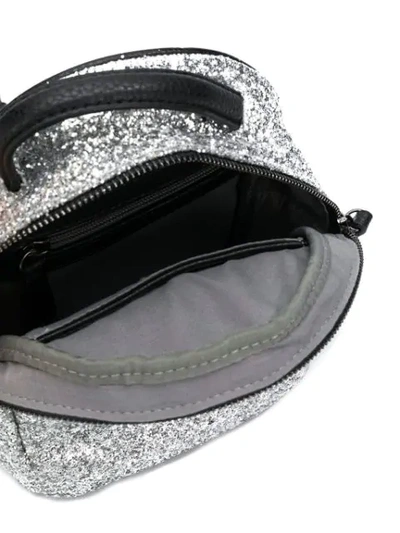 Shop Chiara Ferragni Zaino Mini Glitter Backpack In Silver