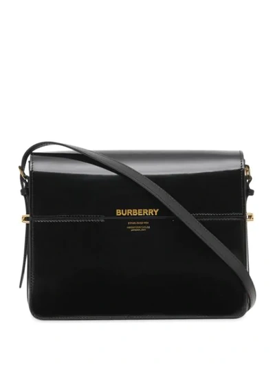 Shop Burberry Large Leather Grace Bag In Black