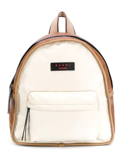 Shop Marni Leather Backpack In Brown